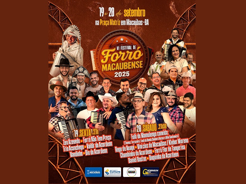 VENHA PARTICIPAR DO FESTIVAL DE FORRÓ MACAUBENSE! DIAS 19 E 20 DE SETEMBRO