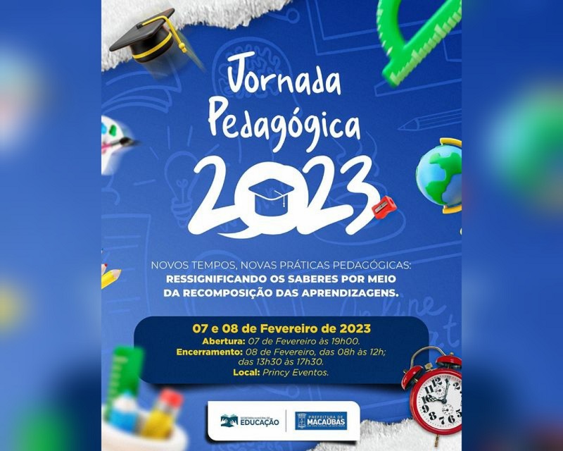 JORNADA PEDAGÓGICA 2023: SERÁ NOS DIAS 07 E 08 DE FEVEREIRO, NA PRINCY EVENTOS